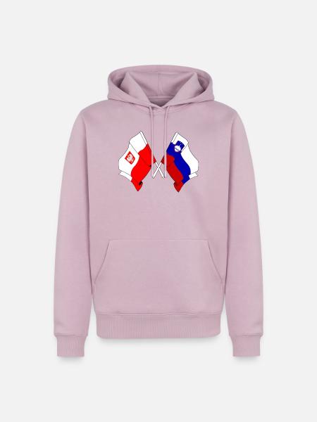 Flagge Polens und Sloweniens - Männer Premium Bio Hoodie - Altrosa