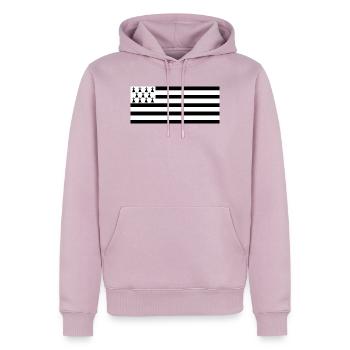 Drapeau Breton Bretagne - Sweat à capuche Premium bio Homme - rose poudré - Devant - Nico (187cm)