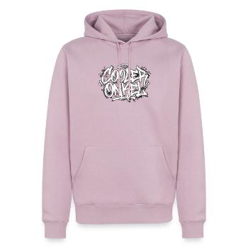 Un graffiti d’écriture de l’oncle cool - Sweat à capuche Premium bio Homme - rose poudré - Devant - Nico (187cm)