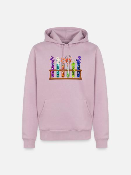 Farbige Labormonster Kolben - Männer Premium Bio Hoodie - Altrosa