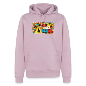 Verrücktes UFO - Männer Premium Bio Hoodie - Altrosa - Vorne - Nico (187cm)