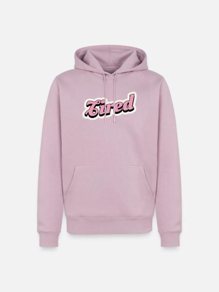 Tired Pink Retro Script Logo - Männer Premium Bio Hoodie - Altrosa