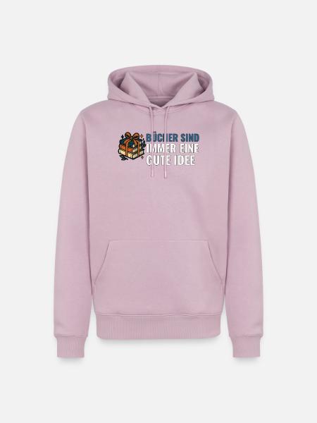 Bücher sind immer eine gute Idee. - Männer Premium Bio Hoodie - Altrosa