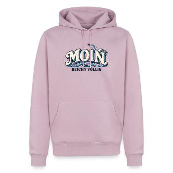 Moin reicht völlig – Norddeutscher Küsten Spruch - Männer Premium Bio Hoodie - Altrosa - Vorne - Nico (187cm)