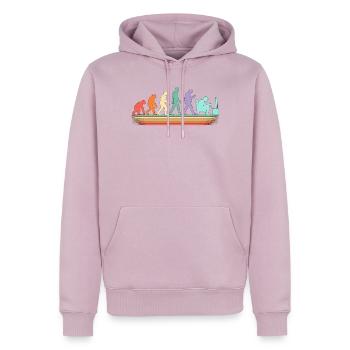 Evolution der Arbeit: Von Steinzeit zum Computer - Männer Premium Bio Hoodie - Altrosa - Vorne - Nico (187cm)