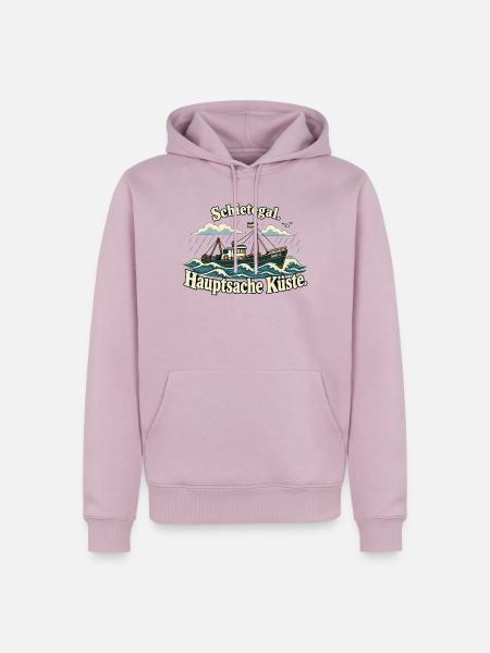 Schietegal Hauptsache Küste Fischkopp - Männer Premium Bio Hoodie - Altrosa