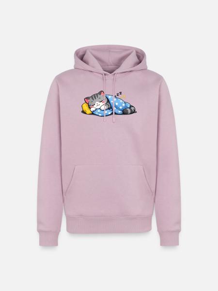 Polka Dot Kätzchen-Traumschlaf - Männer Premium Bio Hoodie - Altrosa