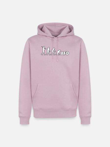 Evolution rückwärts – Gegen Nazis & Faschismus - Männer Premium Bio Hoodie - Altrosa