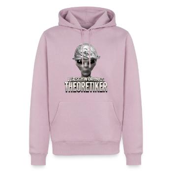 Verschwörungstheoretiker Alien - Männer Premium Bio Hoodie - Altrosa - Vorne - Nico (187cm)