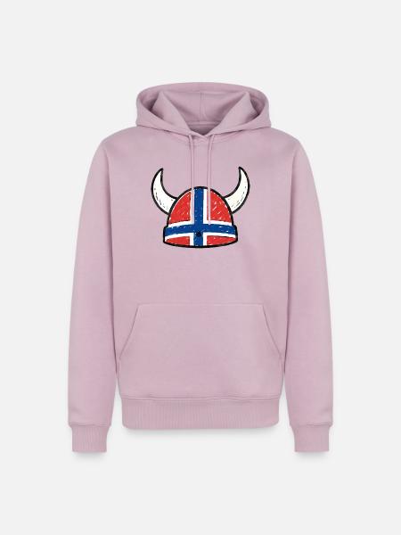 Norwegen Wikingerhelm – Lustiges Viking Design - Männer Premium Bio Hoodie - Altrosa