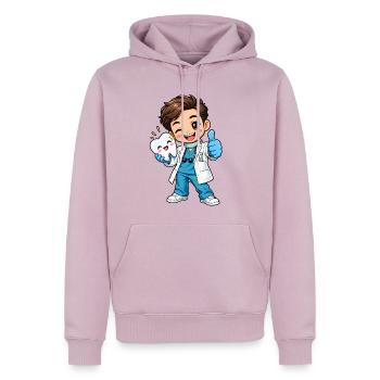 Zahnarzt Kawaii Style – Süßes Dentalmotiv - Männer Premium Bio Hoodie - Altrosa - Vorne - Nico (187cm)