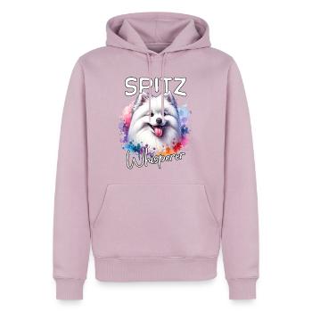 Spitz Flüsterer - Männer Premium Bio Hoodie - Altrosa - Vorne - Nico (187cm)