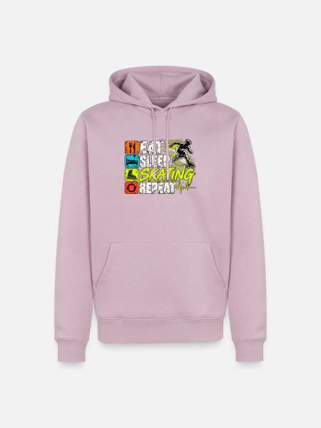 Inline Skating – Eat Sleep Skating Repeat - Männer Premium Bio Hoodie - Altrosa