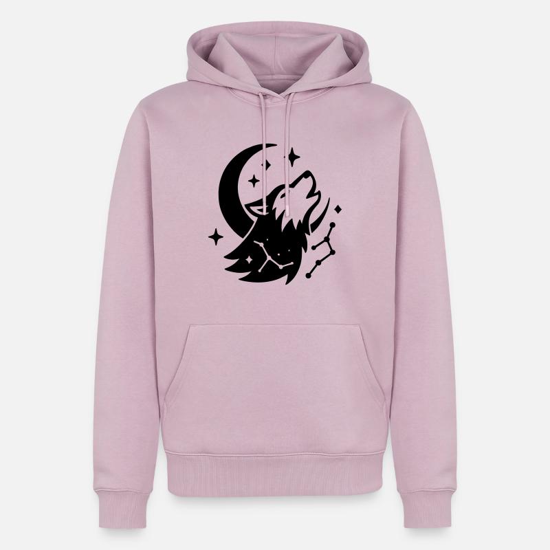 Mondwolf mit Sternbild - Männer Premium Bio Hoodie - Altrosa