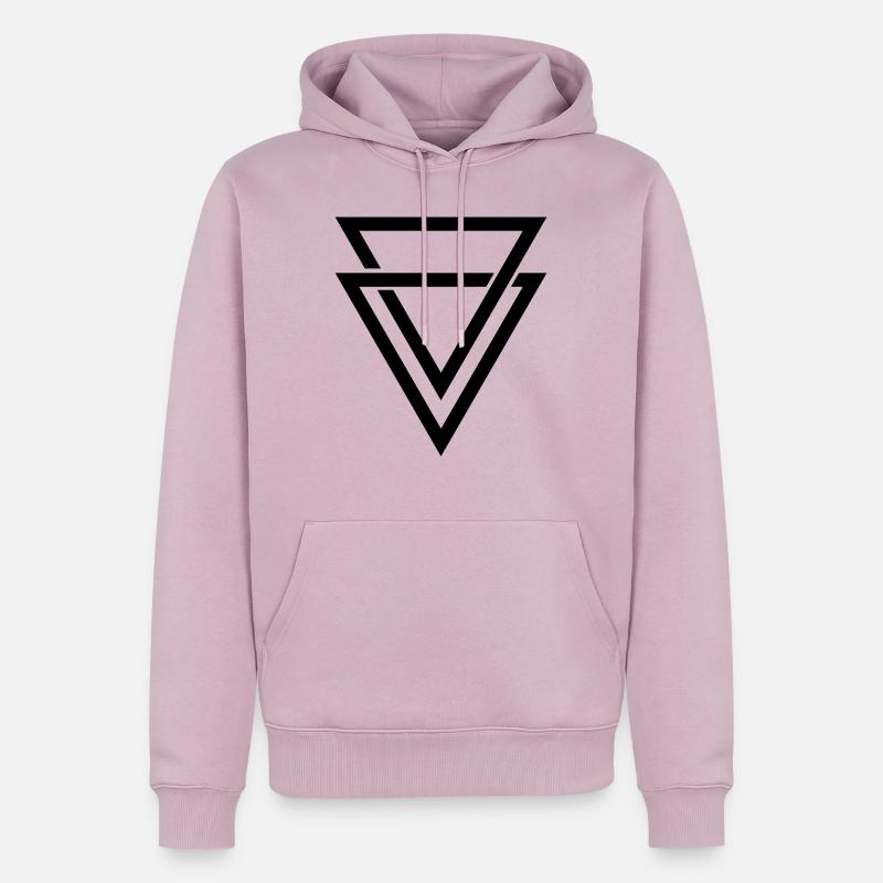 double triangle - Sweat à capuche Premium bio Homme - rose poudré