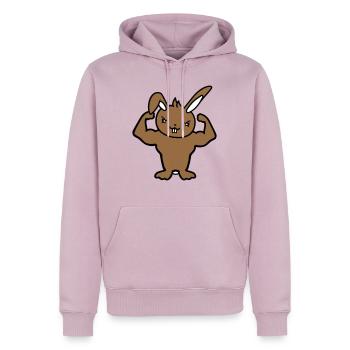 Hase Bodybuilder Gym Muskeln Stark Fitness Bizeps - Männer Premium Bio Hoodie - Altrosa - Vorne - Nico (187cm)