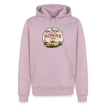 Osten Sonnenaufgang Ossi - Männer Premium Bio Hoodie - Altrosa - Vorne - Nico (187cm)