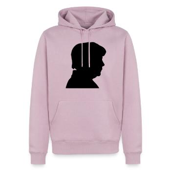 angie - Sweat à capuche Premium bio Homme - rose poudré - Devant - Nico (187cm)