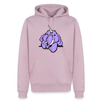 Einhorn Elefant schlecht gelaunt wütend traurig - Männer Premium Bio Hoodie - Altrosa - Vorne - Nico (187cm)