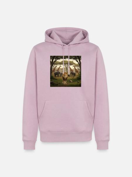 Tierabenteuer im Dschungel - Männer Premium Bio Hoodie - Altrosa