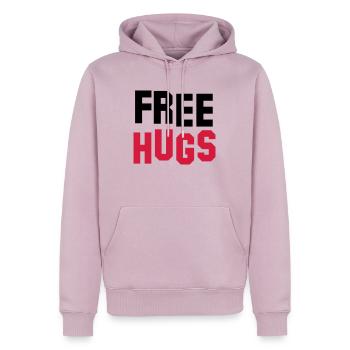 free hugs - Männer Premium Bio Hoodie - Altrosa - Vorne - Nico (187cm)