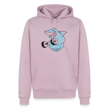 shark_bodybuilder - Männer Premium Bio Hoodie - Altrosa - Vorne - Nico (187cm)