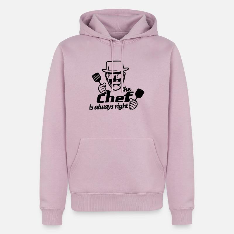 le chef a toujours raison - Sweat à capuche Premium bio Homme - rose poudré