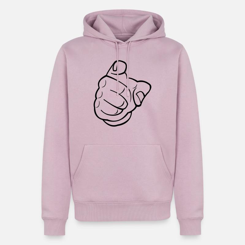 zeigefinger - Sweat à capuche Premium bio Homme - rose poudré