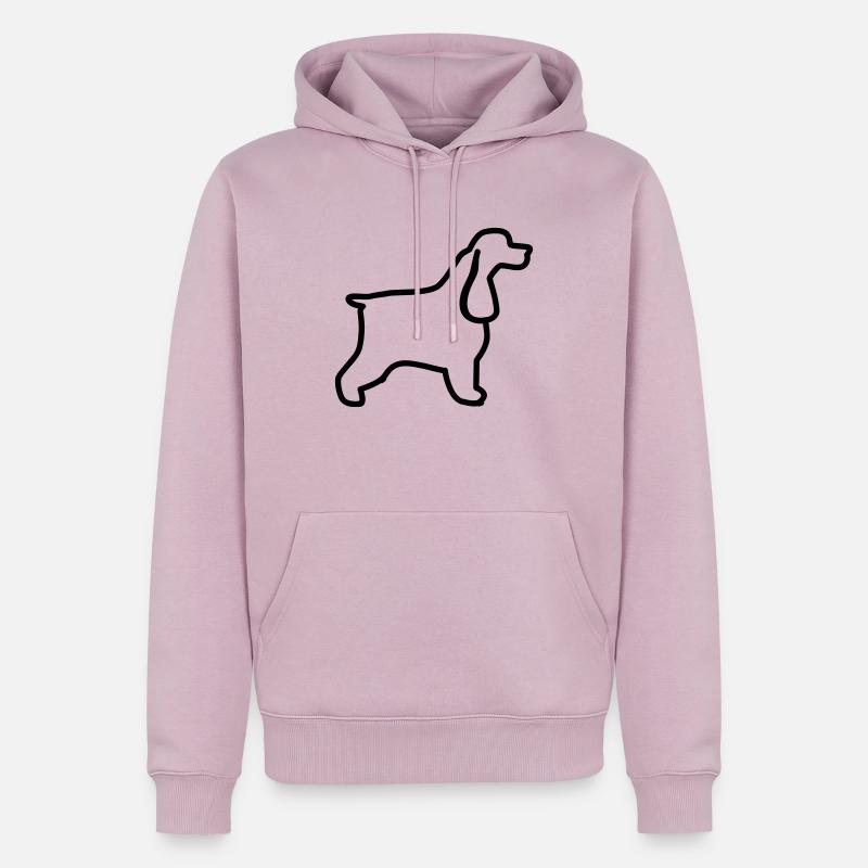 Plan cocker anglais - Sweat à capuche Premium bio Homme - rose poudré