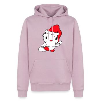 Canard Père Noël Cadeaux Noël Père Noël - Sweat à capuche Premium bio Homme - rose poudré - Devant - Nico (187cm)