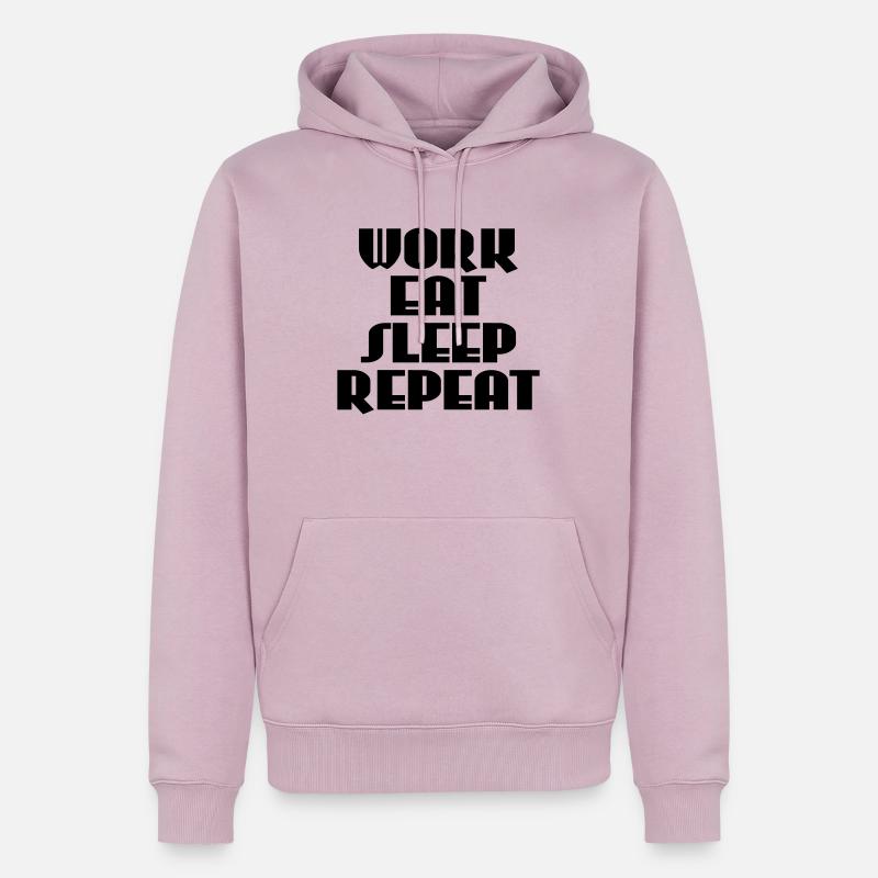 Work, eat, sleep, repeat - Männer Premium Bio Hoodie - Altrosa
