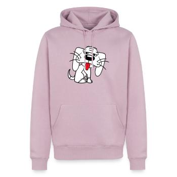 Hund Sitzt Lustig Süß Streck Zunge Heraus Comic - Männer Premium Bio Hoodie - Altrosa - Vorne - Nico (187cm)