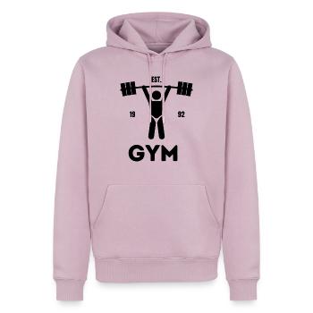 GYM/Fitness - Männer Premium Bio Hoodie - Altrosa - Vorne - Nico (187cm)