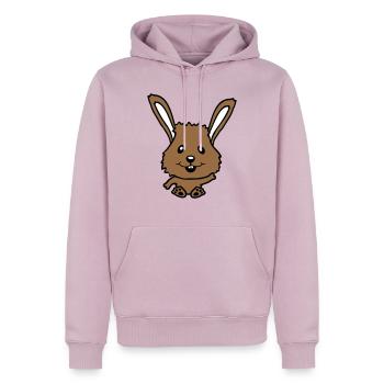 Hase Kaninchen Häschen Cartoon Kleintier niedlich - Männer Premium Bio Hoodie - Altrosa - Vorne - Nico (187cm)