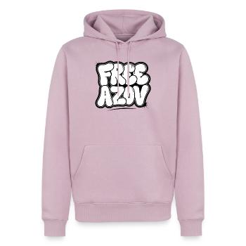 Free Azov – Blasen-Graffiti - Männer Premium Bio Hoodie - Altrosa - Vorne - Nico (187cm)