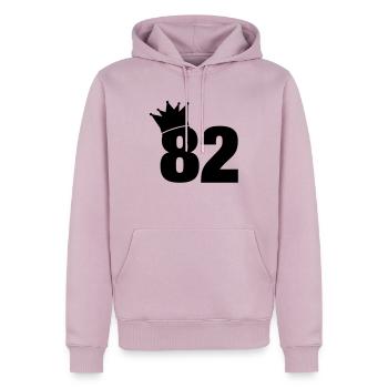 82_krone_f1 - Männer Premium Bio Hoodie - Altrosa - Vorne - Nico (187cm)