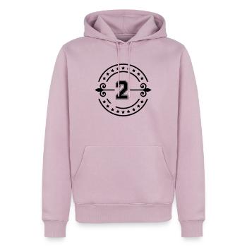2 - Sweat à capuche Premium bio Homme - rose poudré - Devant - Nico (187cm)