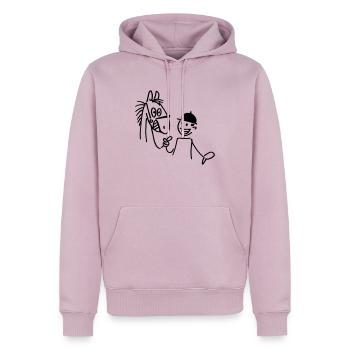 Ross und Reiter - Männer Premium Bio Hoodie - Altrosa - Vorne - Nico (187cm)