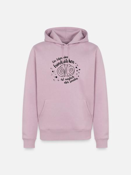 Ein Leben ohne Franzbrötchen … - Männer Premium Bio Hoodie - Altrosa