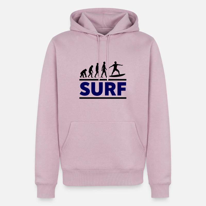 Surf Évolution - Sweat à capuche Premium bio Homme - rose poudré