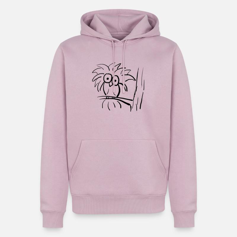Eule - Männer Premium Bio Hoodie - Altrosa