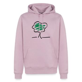 arbre - Sweat à capuche Premium bio Homme - rose poudré - Devant - Nico (187cm)