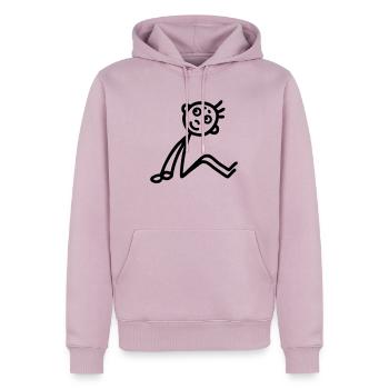 Männchen sitzend - Männer Premium Bio Hoodie - Altrosa - Vorne - Nico (187cm)