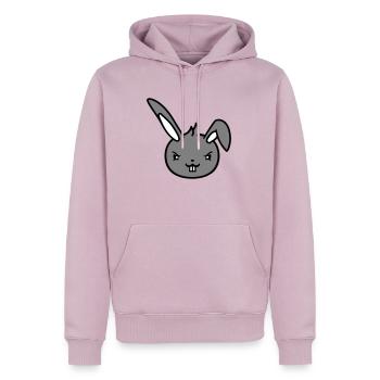 Hase Böser Blick Frech Cool Entschlossen Lustig - Männer Premium Bio Hoodie - Altrosa - Vorne - Nico (187cm)