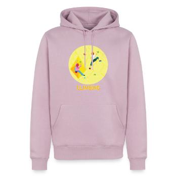 Enfants escalade sport - Sweat à capuche Premium bio Homme - rose poudré - Devant - Nico (187cm)