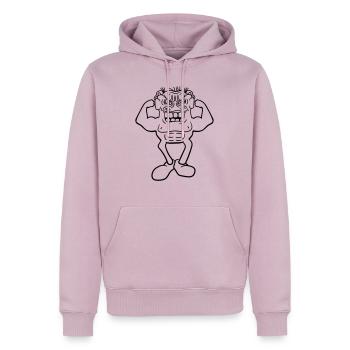 bodybuilder stark muskeln training fitness posen b - Männer Premium Bio Hoodie - Altrosa - Vorne - Nico (187cm)