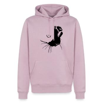 000470 Katzengesicht - Männer Premium Bio Hoodie - Altrosa - Vorne - Nico (187cm)