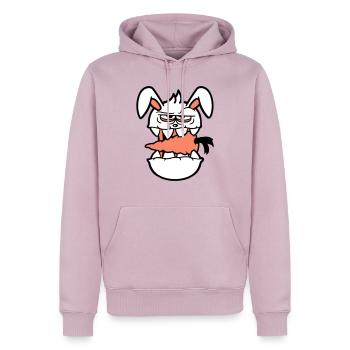 Hase Monster Böse Möhre Karotte Halloween Horror - Männer Premium Bio Hoodie - Altrosa - Vorne - Nico (187cm)