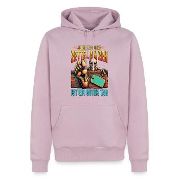 Zettel Zahn: Ein guter Tag - Männer Premium Bio Hoodie - Altrosa - Vorne - Nico (187cm)