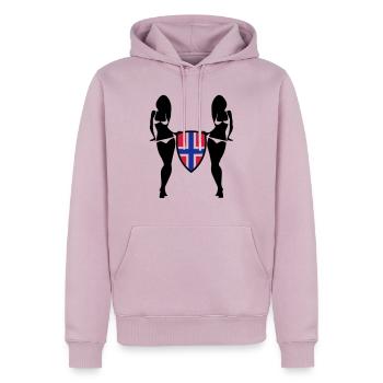 Norway - Sweat à capuche Premium bio Homme - rose poudré - Devant - Nico (187cm)